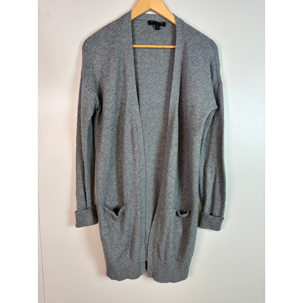 Banana Republic Cardigan Small Gray Open Front Pocket Sweater Womens